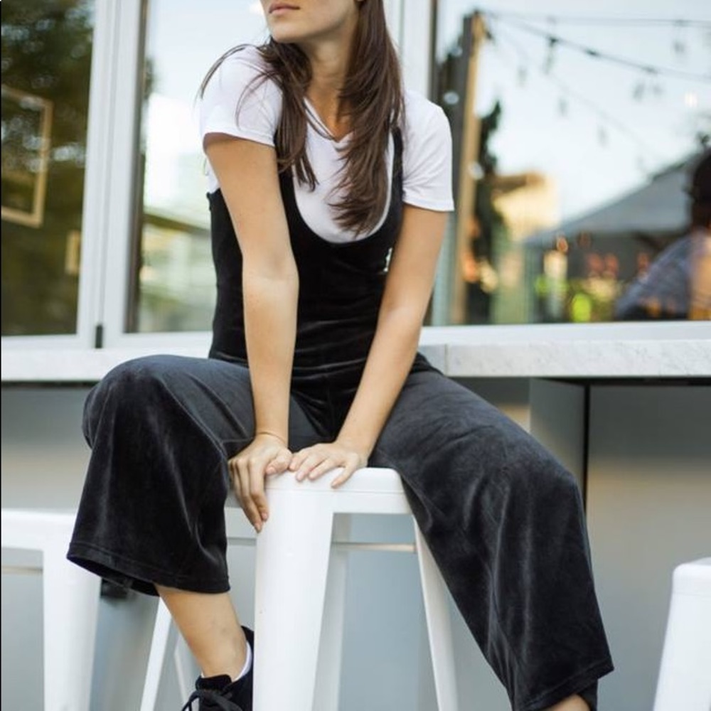 Juicy Black Velour Jumpsuit Romper